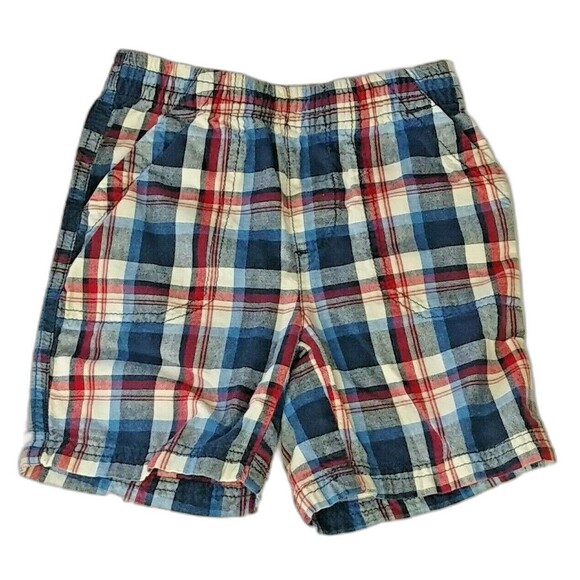 Toddler Shorts 3T Jumping Beans Plaid Cotton Bundle of 2 blue/red & brown/yellow - Picture 1 of 6